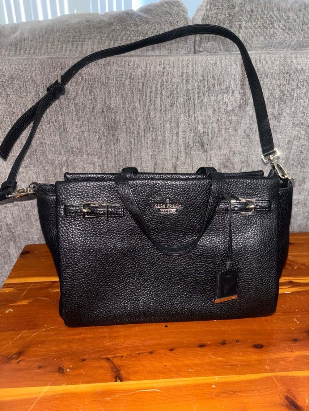 Kate Spade Holden Street Lanie Satchel Black Pebbled Leather